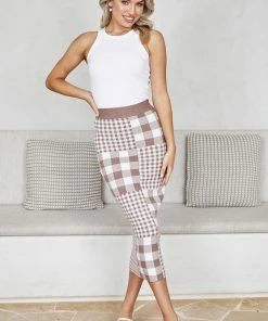 Style Box Lucrezia Skirt - Mocha Gingham CLOTHING
