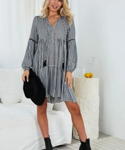 WeLove Fashion Ludmilla Dress - Black Print DRESSES