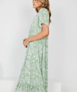 Rock Denim DRESSES Lulua Dress - Green Print 10 Rock Denim DRESSES Lulua Dress - Green Print