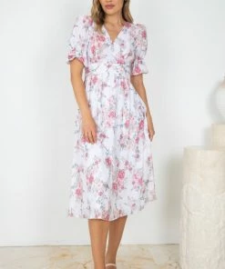 Damor DRESSES Lyrica Dress - White Floral