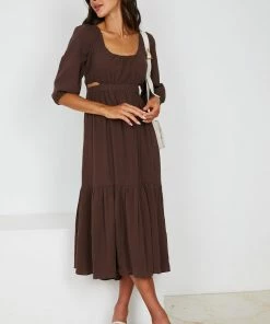 Pink Diamond DRESSES Makenna Dress - Brown