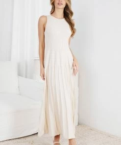 Pink Diamond DRESSES Maranatha Knit Dress - Cream