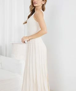 Pink Diamond DRESSES Maranatha Knit Dress - Cream