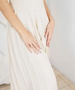 Pink Diamond DRESSES Maranatha Knit Dress - Cream