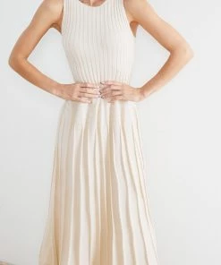 Pink Diamond DRESSES Maranatha Knit Dress - Cream