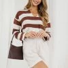 RedBerry CLOTHING Margareta Top - Brown Stripe 2 RedBerry CLOTHING Margareta Top - Brown Stripe