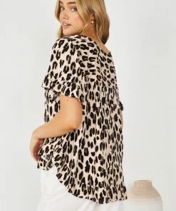 Miracle Fashion Marianella Top - Leopard Print CLOTHING
