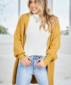 HQ Fashion Maternity Dresses Marvel Cardigan - Mustard