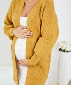 HQ Fashion Maternity Dresses Marvel Cardigan - Mustard