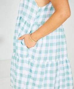 Style Box Marylyn Dress - Sage Gingham DRESSES 10 Style Box Marylyn Dress - Sage Gingham DRESSES