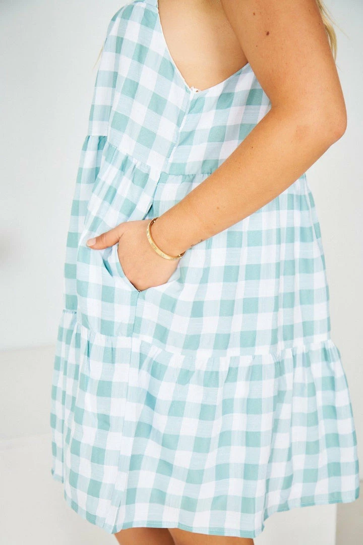 Style Box Marylyn Dress - Sage Gingham DRESSES 5 Style Box Marylyn Dress - Sage Gingham DRESSES