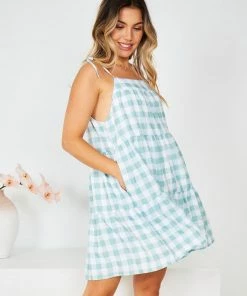 Style Box Marylyn Dress - Sage Gingham DRESSES 11 Style Box Marylyn Dress - Sage Gingham DRESSES