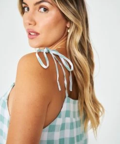 Style Box Marylyn Dress - Sage Gingham DRESSES 12 Style Box Marylyn Dress - Sage Gingham DRESSES