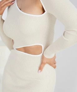 Style State Cocktail Dresses Menefer Knit Dress - Cream