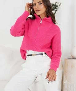 HQ Fashion Merete Knit - Hot Pink Maternity Dresses