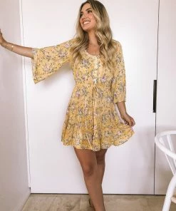 Desire DRESSES Micaela Dress - Yellow Print 9 Desire DRESSES Micaela Dress - Yellow Print