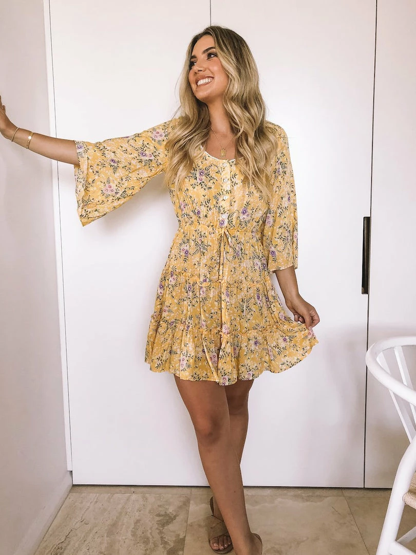 Desire DRESSES Micaela Dress - Yellow Print 5 Desire DRESSES Micaela Dress - Yellow Print