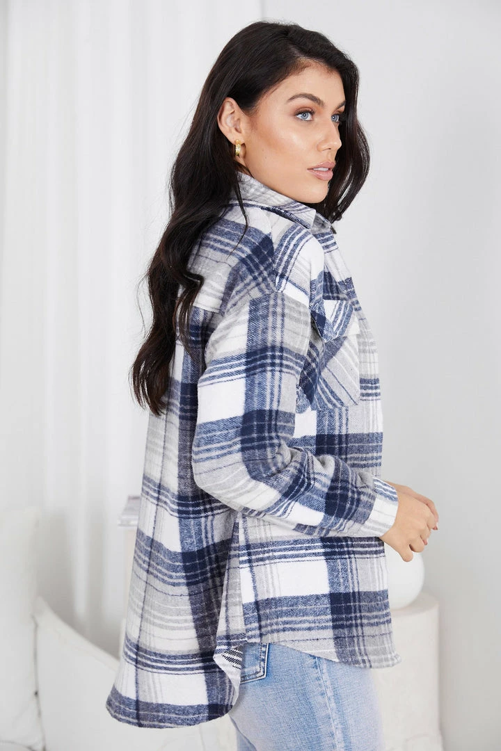 Miracle Fashion Mikoly Shirt Jacket - Blue Check 5 Miracle Fashion Mikoly Shirt Jacket - Blue Check