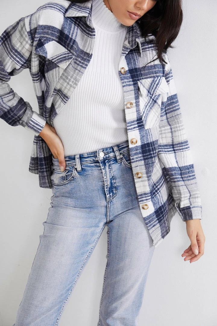 Miracle Fashion Mikoly Shirt Jacket - Blue Check 6 Miracle Fashion Mikoly Shirt Jacket - Blue Check