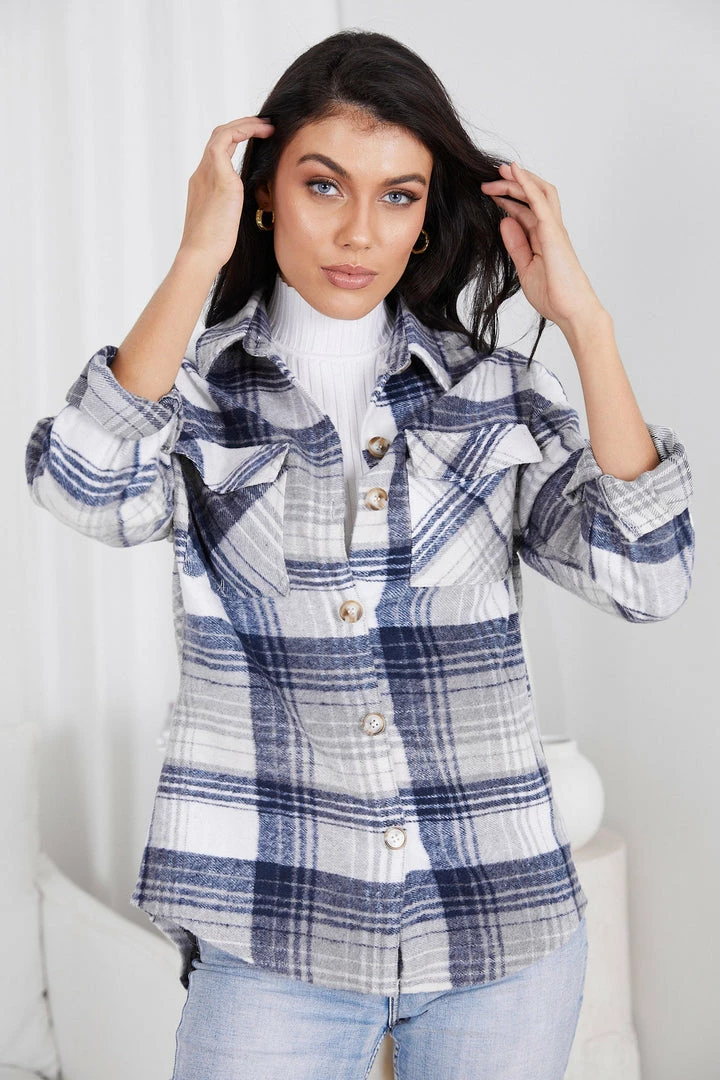 Miracle Fashion Mikoly Shirt Jacket - Blue Check 7 Miracle Fashion Mikoly Shirt Jacket - Blue Check