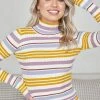Pink Diamond Monteza Knit Top - Multi Stripe