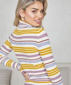Pink Diamond Monteza Knit Top - Multi Stripe 11 Pink Diamond Monteza Knit Top - Multi Stripe