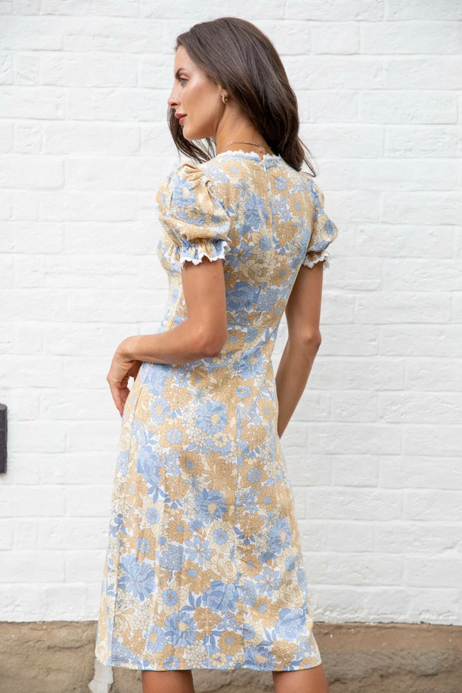 Paper Heart Moreen Dress - Beige Floral DRESSES 4 Paper Heart Moreen Dress - Beige Floral DRESSES