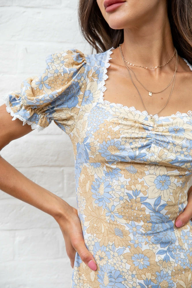 Paper Heart Moreen Dress - Beige Floral DRESSES 8 Paper Heart Moreen Dress - Beige Floral DRESSES