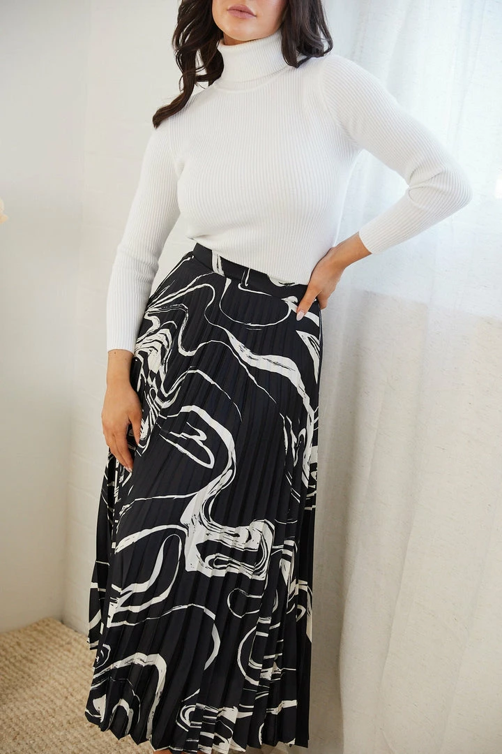 Spicy Sugar Naarah Skirt - Black Print CLOTHING 7 Spicy Sugar Naarah Skirt - Black Print CLOTHING