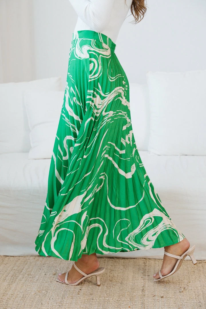 Spicy Sugar Naarah Skirt - Green Print 5 Spicy Sugar Naarah Skirt - Green Print