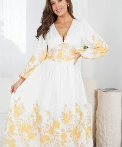 Wild Ginger DRESSES Nicolene Dress - White Print