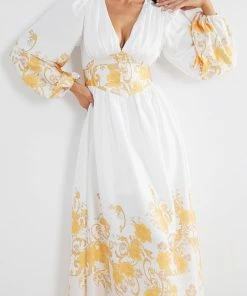 Wild Ginger DRESSES Nicolene Dress - White Print