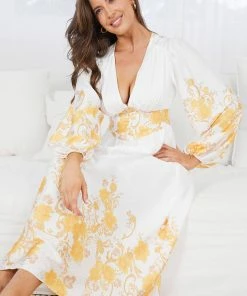 Wild Ginger DRESSES Nicolene Dress - White Print