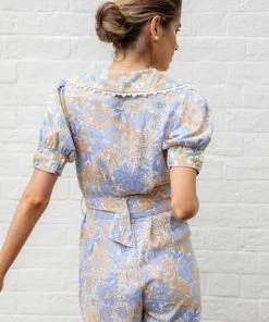 Paper Heart Nona Playsuit - Beige Floral