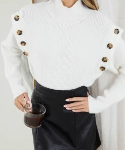 Miracle Fashion CLOTHING North Jumper - White 14 Miracle Fashion CLOTHING North Jumper - White