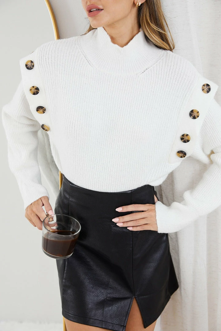 Miracle Fashion CLOTHING North Jumper - White 8 Miracle Fashion CLOTHING North Jumper - White