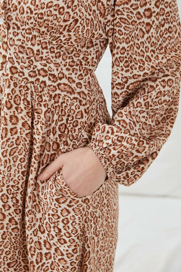 WeLove Fashion Nylia Dress - Mocha Print 9 WeLove Fashion Nylia Dress - Mocha Print