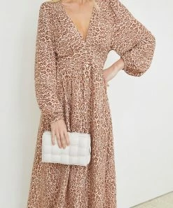 WeLove Fashion Nylia Dress - Mocha Print