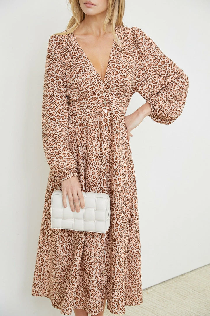 WeLove Fashion Nylia Dress - Mocha Print 3 WeLove Fashion Nylia Dress - Mocha Print