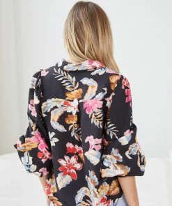 Style Box CLOTHING Odesha Shirt - Black Floral