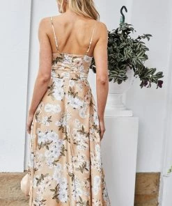 Pandjclothing Ormonda Dress - Beige Floral DRESSES