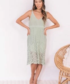 Paper Heart Castaway Dress - Sage CLOTHING