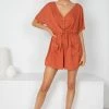 HQ Fashion CLOTHING Clava Playsuit - Rust