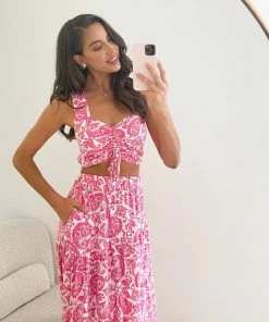 Paper Heart Parra Top - Pink Print CLOTHING 12 Paper Heart Parra Top - Pink Print CLOTHING