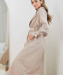 Dream House CLOTHING Persis Trench Coat - Mocha