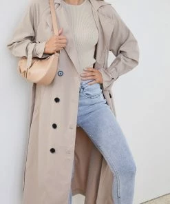 Dream House CLOTHING Persis Trench Coat - Mocha