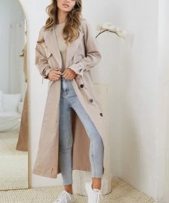 Dream House CLOTHING Persis Trench Coat - Mocha