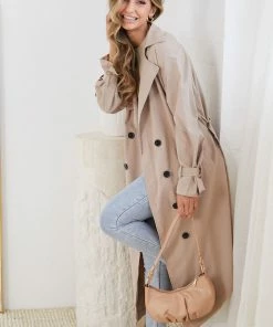 Dream House CLOTHING Persis Trench Coat - Mocha