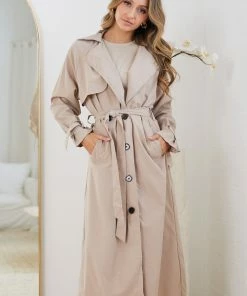 Dream House CLOTHING Persis Trench Coat - Mocha