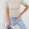 White Closet Phaellix Knit Top - Oatmeal CLOTHING 1 White Closet Phaellix Knit Top - Oatmeal CLOTHING